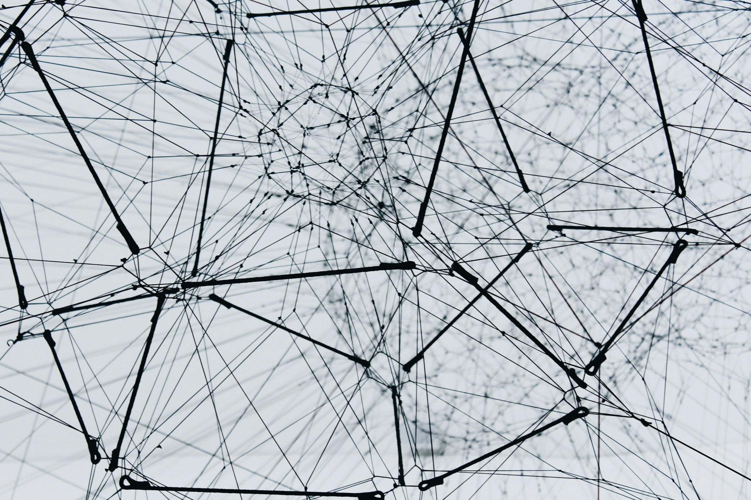Abstract network of connected lines